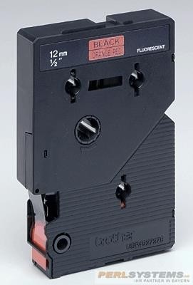 Brother TCB01 P-TOUCH 12mm Schwarz auf Signal Orange 6,7m laminated