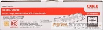 OKI 43487712 Toner Black für OKI C8600DN OKI C8800DN Original