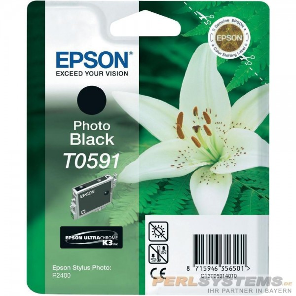 Epson Tinte Orchidee T0591 Photo Black für Stylus Photo R2400