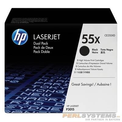 HP 55X Toner Black für LaserJet P3010 P3015 Doppelpack