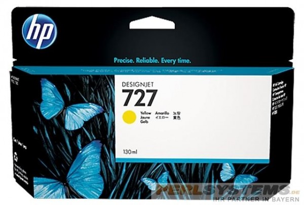 HP 727 Tinte Yellow DesignJet T920 T930 T1500 T1530 T2500 B3P21A