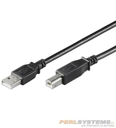 USB 2.0 Hi-Speed Kabel doppelt geschirmt Schwarz 3 Meter