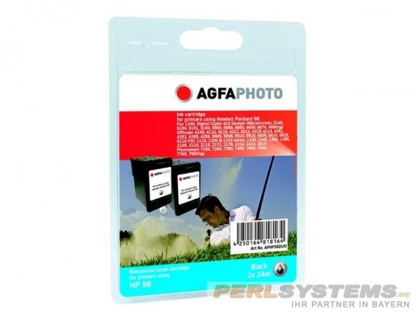 AGFAPHOTO HP56 Doppelpack DJ5550 Tinte Black