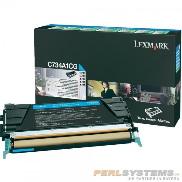 Lexmark C734A1CG Original Toner Cyan Lexmark C734 C736 Lexmark X734 X736 Lexmark X738
