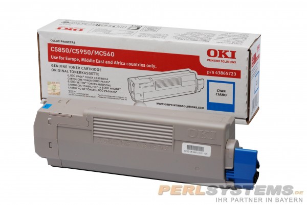 OKI 43865723 Toner Cyan C5850 C5950 MC560 Original