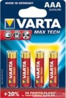 Varta LR03 AA Max Tech High Tech Alkaline Micro 1,5V 4703 4er Blister Varta LR03 AA Max Tech High Tech Alkaline Micro 1,5V 4703 4er Blister