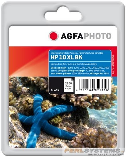 AGFAPHOTO HP10 BXL HP BJ1100 Tinte Black APHP10BXL