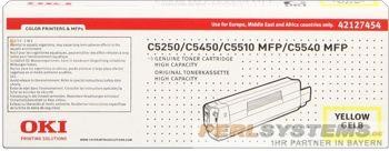 OKI Toner Yellow C5250 C5450 C5450N C5510MFP C5540MFP High Capacity 42127454