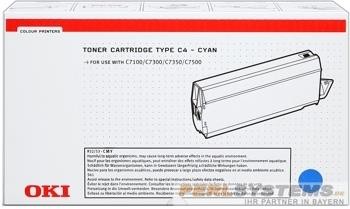 OKI Toner Cyan C7100 C7300 C7350 C7500 41963007