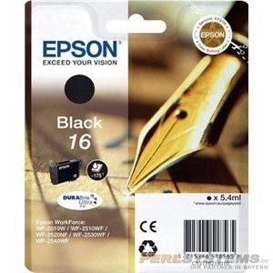 Epson Tinte 16 Black WF-2010W WF-2510WF WF-2520NF WF-2530WF WF-2540WF 2630WF 2650WF 2750 C13T162140