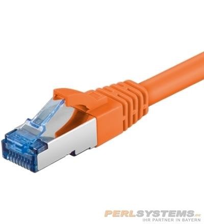 Patchkabel 2m Orange SSTP PIMF CAT-6a mit Knickschutz