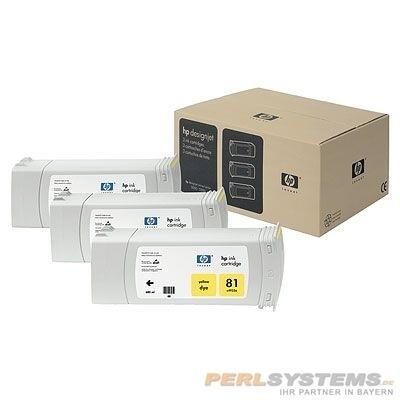 HP 81 Tintenpatrone gelb 3er Pack