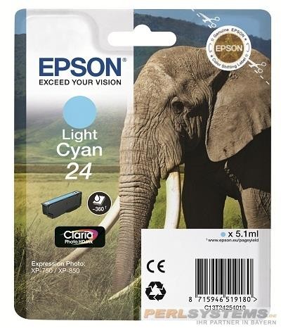 Epson Tintenpatrone 24 Light Cyan für Expression Photo XP-750 XP-850
