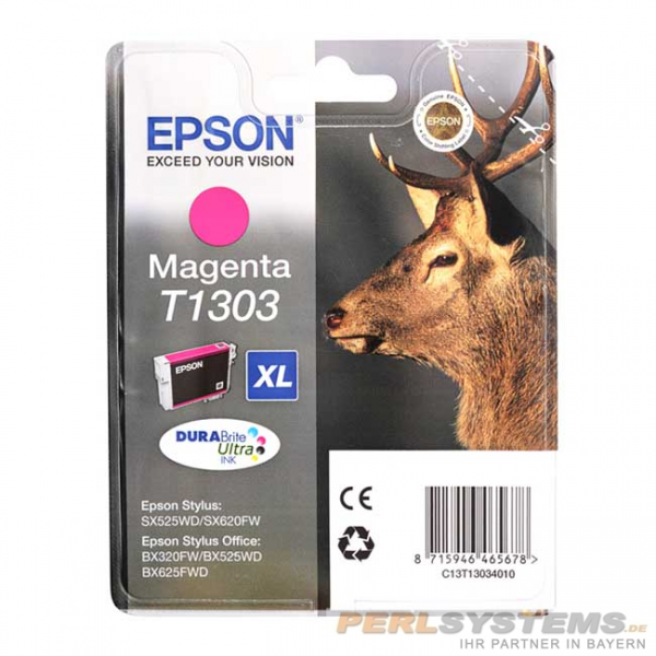 Epson Hirsch Tintenpatrone T1303 Magenta XL Stylus SX525WD SX620FW BX525WD BX625FDW