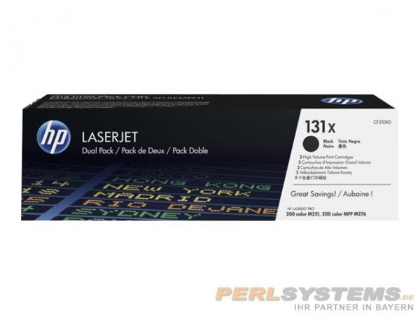 HP 131XD Toner Black Pro 200 M251N M276N High Capacity Doppelpack CF210XD