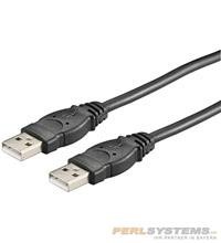 USB 2.0 Kabel A-A Stecker 3 Meter geschirmt Schwarz