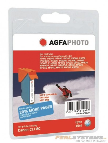 AGFAPHOTO CCLI8C Canon MP800 Tinte cyan