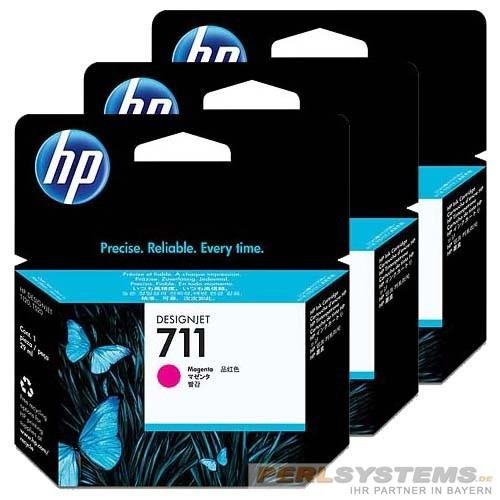 HP 711 Tinte Magenta CZ135A Standardkapazität 3er-Pack T120 ePrinter T520
