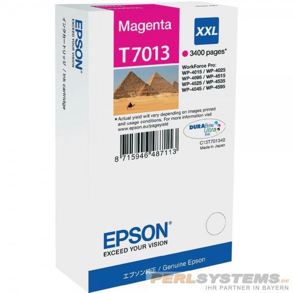 Epson Tintenpatrone T7013 Magenta XXL für WorkForce Pro WP-4525DNF WP-4595DNF WP-4525DNF