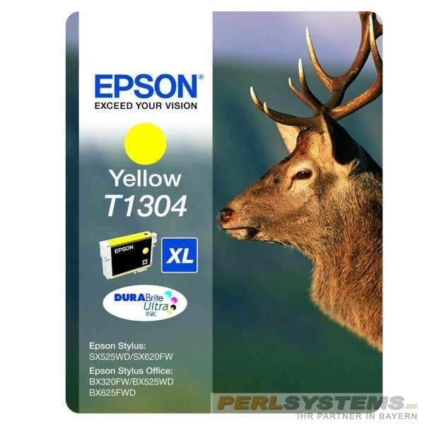 Epson Hirsch Tintenpatrone T1304 Yellow XL Stylus SX525WD SX620FW BX525WD BX625FDW