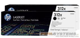 HP 312XD Toner Black für LaserJet Pro 400 Color MFPM476 Doppelpack