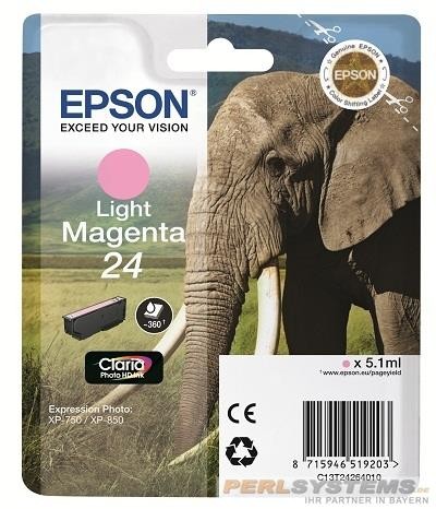 Epson Tintenpatrone 24 Light Magenta für Expression Photo XP-750 XP-850