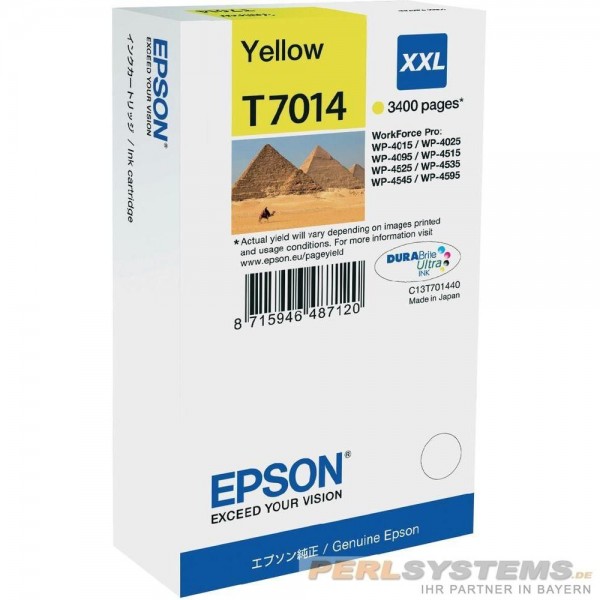 Epson Tintenpatrone T7014 Yellow XXL für WorkForce Pro WP-4525DNF WP-4595DNF WP-4525DNF