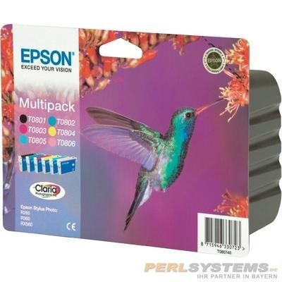 Epson Tintenpatrone T0807 Multipack für Stylus Photo R265 R285 R360 RX560