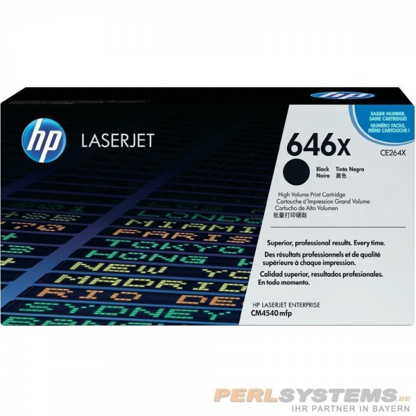 HP 646X Toner Black CE264X für Color LaserJet CM4540 CM4540F