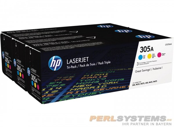 HP 305A Toner CF370AM Dreierpack LaserJet Pro 400 M451 M475MFP