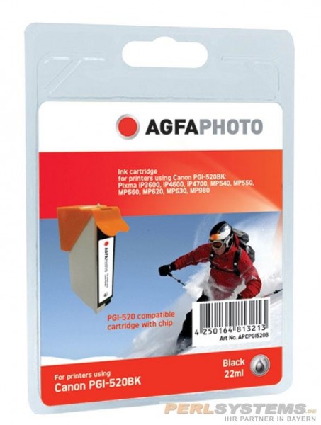 AGFAPHOTO CPGI520B Canon MP450 Tinte BK22ml Extra Life Chip black