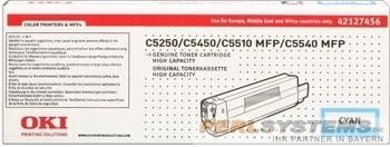 OKI Toner Cyan C5250 C5450 C5510MFP C5540MFP High Capacity 42127456