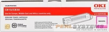 OKI 44059106 Toner Magenta für OKI C810N OKI C830DN OKI 830CDTN Original