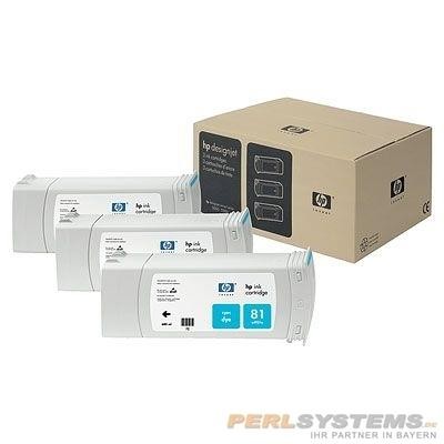 HP 81 Tintenpatrone cyan 3er Pack