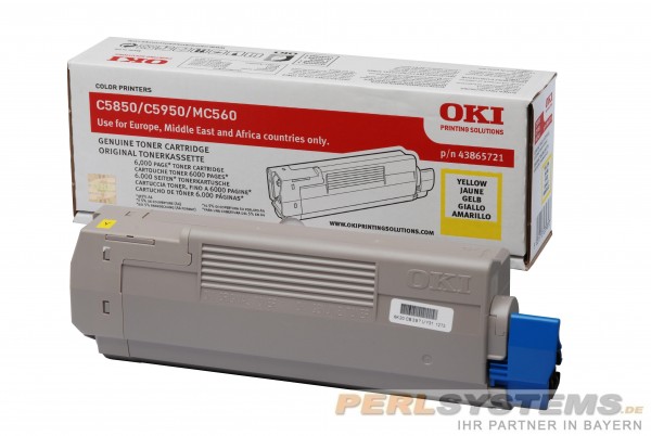 OKI Toner Yellow OKI C5850dn OKI C5950dn OKI MC560dn 43865721 Original